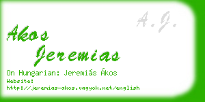 akos jeremias business card